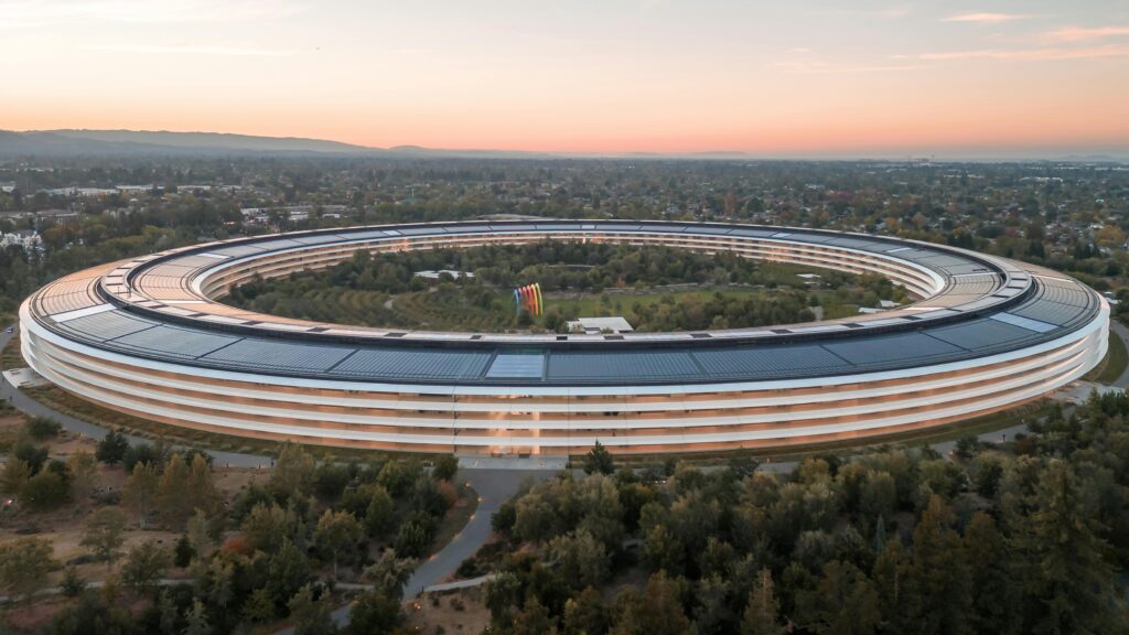 Aerial View of Neo-Futuristic Apple Park